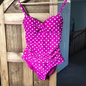 Pink Polka Dot Catalina one piece swimsuit